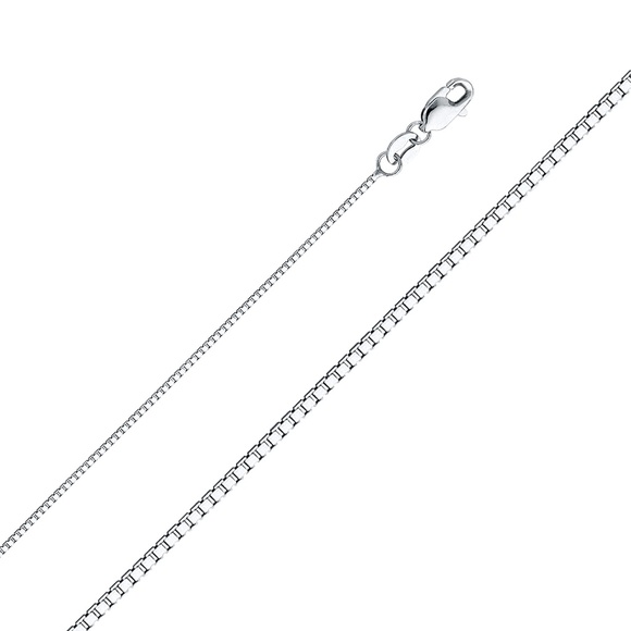 14K White Gold 0.8 mm Box Chain - 16”